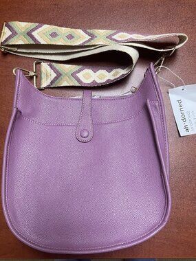 AH DORNED NEW YORK Purple Classic Vegan Leather Messenger Bag NWT New w/Tags